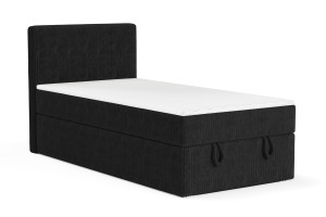 DENIS MINI 120x200 Cord Poso 135 Zwart boxspringbed met opbergruimte en een doorlopende matras Kinder Meubels 24