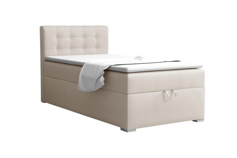 TEEN 3 90x200 Paros 1 Ecru boxspringbed gestoffeerd bed compleetbed eenpersoonsbed Kinder Meubels 24