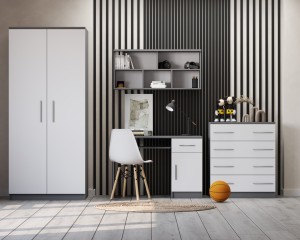 OLMO II Kinderkamermeubels wit/grafiet Kinder Meubels 24