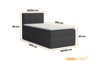 DON 90x200 Poso 2/Paros 2 Beige boxspringbed met opbergruimte Kinder Meubels 24