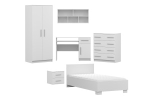 OLMO C kinderkamerset / jeugdkamerset wit – eiken Sonoma – grafiet