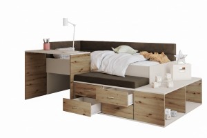 AMI 90x200 jeugd­bed multifunctioneel kinderbed inclusief bureau