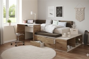 AMI 90x200 jeugd­bed multifunctioneel kinderbed inclusief bureau