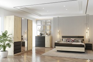 AURORA slaapkamer set compleet - slaapkamermeubelset met kledingkast 230 cm breed