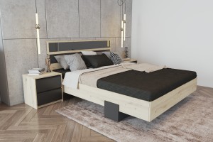 AURORA slaapkamer set compleet - slaapkamermeubelset met kledingkast 230 cm breed
