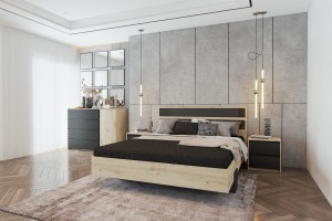 AURORA slaapkamer set compleet - slaapkamermeubelset met kledingkast 230 cm breed