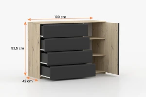 AURORA slaapkamer set compleet - slaapkamermeubelset met kledingkast 230 cm breed