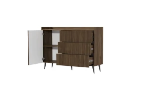 DALIA 04 dressoir commode 126 cm, met 3 ruime laden Kinder Meubels 24