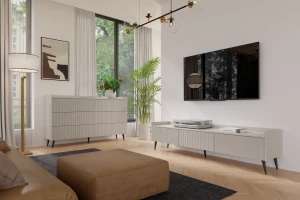 DALIA 01 boekenkast 52 cm breed, 5 vakken, 1 deur, geribbelde fronten Kinder Meubels 24