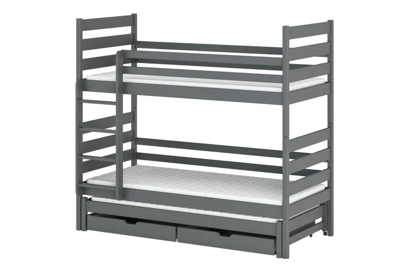 TOMI 90x200 Grafiet fabrieksnieuw Stapelbed Kinder Meubels 