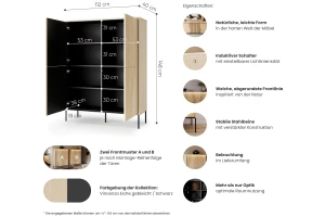 FAVOS 02 hoge commode met ledverlichting kinder meubels 24