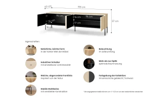 FAVOS 04 commode 4-deurs met ledverlichting kinder meubels 24