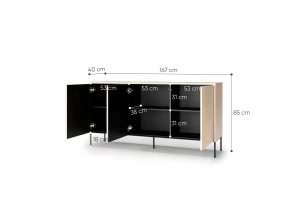 FAVOS 03 commode 3-deurs met ledverlichting kinder meubels 24