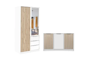 LABOO LUX A slaapkamerset LABOO LUX 2D & LABOO LUX D3 kledingkast 100 cm & commode kinder meubels 24