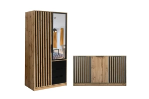 LABOO LUX A slaapkamerset LABOO LUX 2D & LABOO LUX D3 kledingkast 100 cm & commode kinder meubels 24