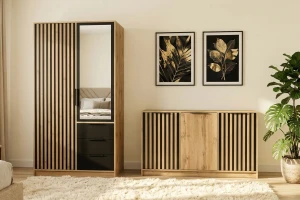 LABOO LUX A slaapkamerset LABOO LUX 2D & LABOO LUX D3 kledingkast 100 cm & commode kinder meubels 24