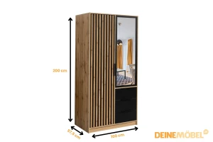 LABOO LUX A slaapkamerset LABOO LUX 2D & LABOO LUX D3 kledingkast 100 cm & commode kinder meubels 24