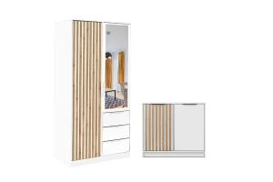 LABOO LUX B slaapkamerset LABOO LUX 2D & LABOO LUX D2 kledingkast 100 cm & commode kinder meubels 24