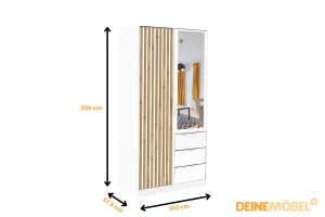 LABOO LUX B slaapkamerset LABOO LUX 2D & LABOO LUX D2 kledingkast 100 cm & commode kinder meubels 24