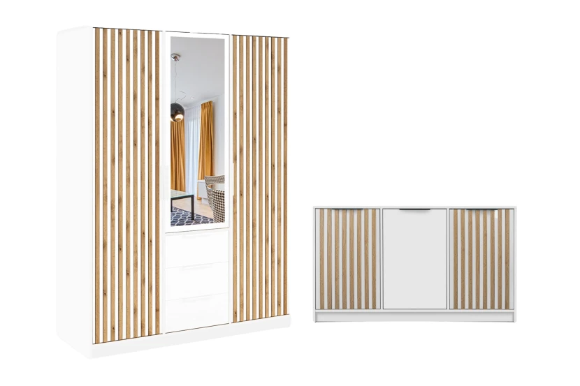 LABOO LUX C slaapkamerset LABOO LUX 3D & LABOO LUX D3 kledingkast 150 cm & commode kinder meubels 24