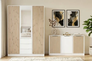 LABOO LUX C slaapkamerset LABOO LUX 3D & LABOO LUX D3 kledingkast 150 cm & commode kinder meubels 24