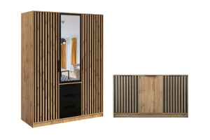 LABOO LUX C slaapkamerset LABOO LUX 3D & LABOO LUX D3 kledingkast 150 cm & commode kinder meubels 24