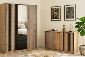 LABOO LUX C slaapkamerset LABOO LUX 3D & LABOO LUX D3 kledingkast 150 cm & commode kinder meubels 24