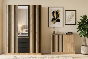 LABOO LUX D slaapkamerset LABOO LUX 3D & LABOO LUX D2 kledingkast 150 cm & commode kinder meubels 24