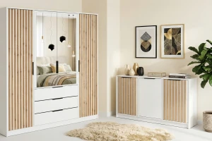 LABOO LUX E slaapkamerset LABOO LUX 4D & LABOO LUX D3 kledingkast 200 cm & commode kinder meubels 24