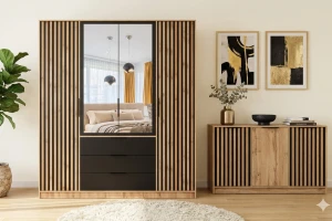 LABOO LUX E slaapkamerset LABOO LUX 4D & LABOO LUX D3 kledingkast 200 cm & commode kinder meubels 24