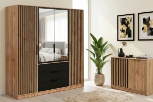 LABOO LUX F slaapkamerset LABOO LUX 4D & LABOO LUX D2 kledingkast 200 cm & commode kinder meubels 24