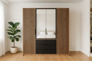 LABOO LUX F slaapkamerset LABOO LUX 4D & LABOO LUX D2 kledingkast 200 cm & commode kinder meubels 24