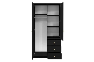 SEATTLE A slaapkamer-set met kledingkast 100 cm & commode, in mat zwart of mat wit kinder meubels 24