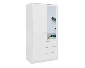SEATTLE A slaapkamer-set met kledingkast 100 cm & commode, in mat zwart of mat wit kinder meubels 24