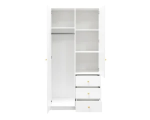 SEATTLE A slaapkamer-set met kledingkast 100 cm & commode, in mat zwart of mat wit kinder meubels 24