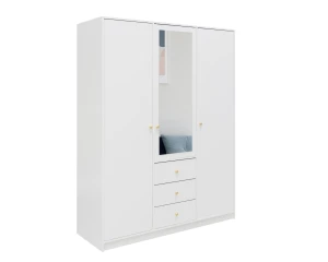SEATTLE B slaapkamer-set met kledingkast 150 cm & commode 140 cm, in mat zwart of mat wit kinder meubels 24
