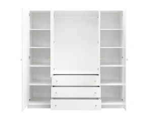 SEATTLE C slaapkamer-set met kledingkast 200 cm & commode 140 cm, in mat zwart of mat wit kinder meubels 24