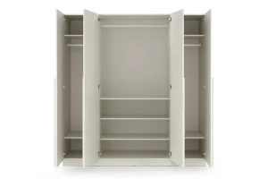 BRISSO BR1 kledingkast 200 cm 4-deurs, kasjmier, eiken Cremona, platinagrijs, met metalen grepen kinder meubels 24