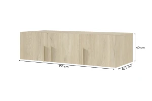BRISSO BR2 kledingkast 150 cm 3-deurs, kasjmier, eiken Cremona, platinagrijs, met metalen grepen kinder meubels 24