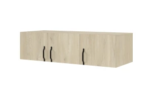 BRISSO BR2 kledingkast 150 cm 3-deurs, kasjmier, eiken Cremona, platinagrijs, met metalen grepen kinder meubels 24