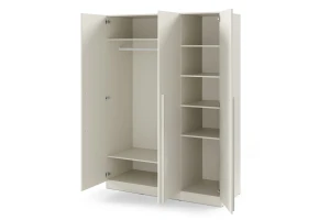 BRISSO BR2 kledingkast 150 cm 3-deurs, kasjmier, eiken Cremona, platinagrijs, met metalen grepen kinder meubels 24