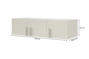 BRISSO BR2 kledingkast 150 cm 3-deurs, kasjmier, eiken Cremona, platinagrijs, met metalen grepen kinder meubels 24