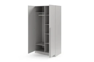 BRISSO BR3 kledingkast 100 cm 2-deurs, kasjmier, eiken Cremona, platinagrijs, met metalen grepen kinder meubels 24