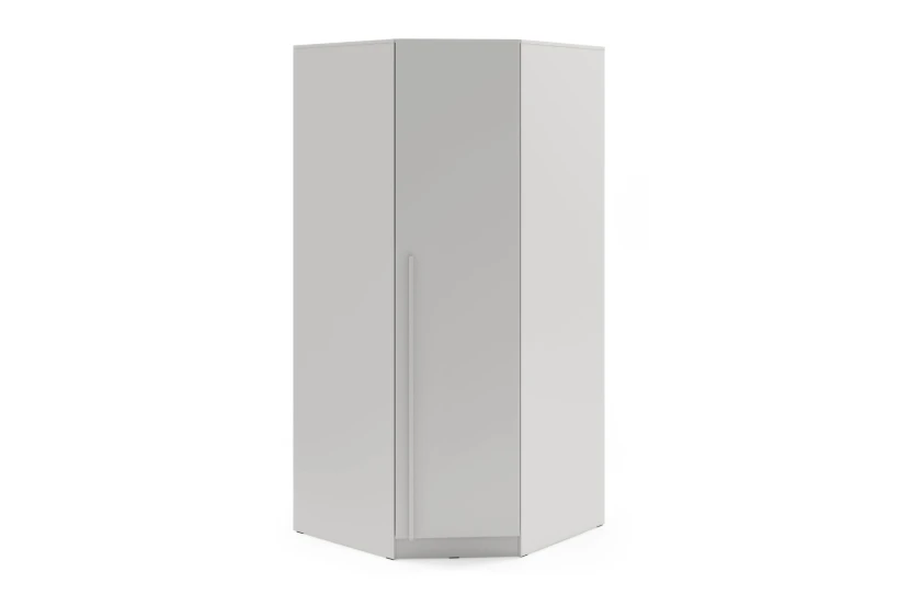 BRISSO BR4 hoekkledingkast 95 cm 1-deurs, kasjmier, eiken Cremona, platinagrijs, met metalen grepen kinder meubels 24