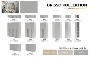 BRISSO BR4 hoekkledingkast 95 cm 1-deurs, kasjmier, eiken Cremona, platinagrijs, met metalen grepen kinder meubels 24
