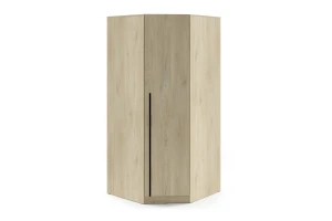 BRISSO BR4 hoekkledingkast 95 cm 1-deurs, kasjmier, eiken Cremona, platinagrijs, met metalen grepen kinder meubels 24