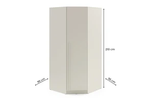 BRISSO BR4 hoekkledingkast 95 cm 1-deurs, kasjmier, eiken Cremona, platinagrijs, met metalen grepen kinder meubels 24