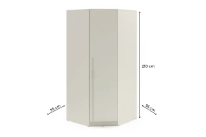 BRISSO BR4 hoekkledingkast 95 cm 1-deurs, kasjmier, eiken Cremona, platinagrijs, met metalen grepen kinder meubels 24