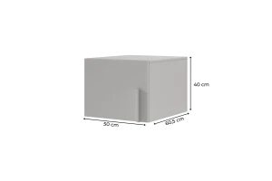 BRISSO BR5 kledingkast 50 cm 1-deurs, kasjmier, eiken Cremona, platinagrijs, met metalen grepen kinder meubels 24