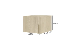 BRISSO BR5 kledingkast 50 cm 1-deurs, kasjmier, eiken Cremona, platinagrijs, met metalen grepen kinder meubels 24